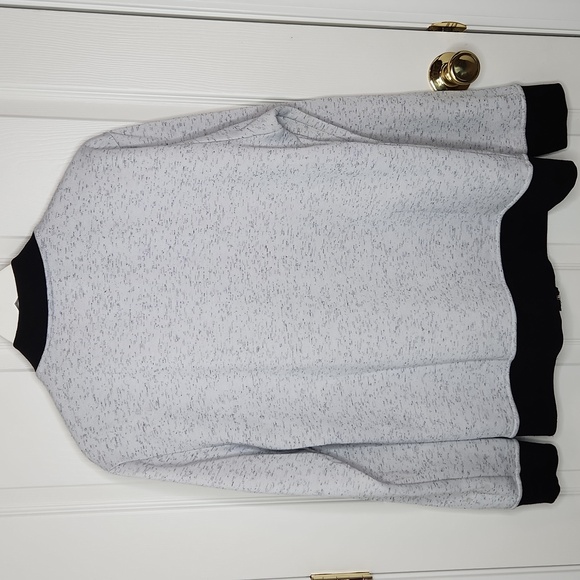 Men's Free Planet patch crew neck zip up sweatshirt Size large gray black - Picture 7 of 9